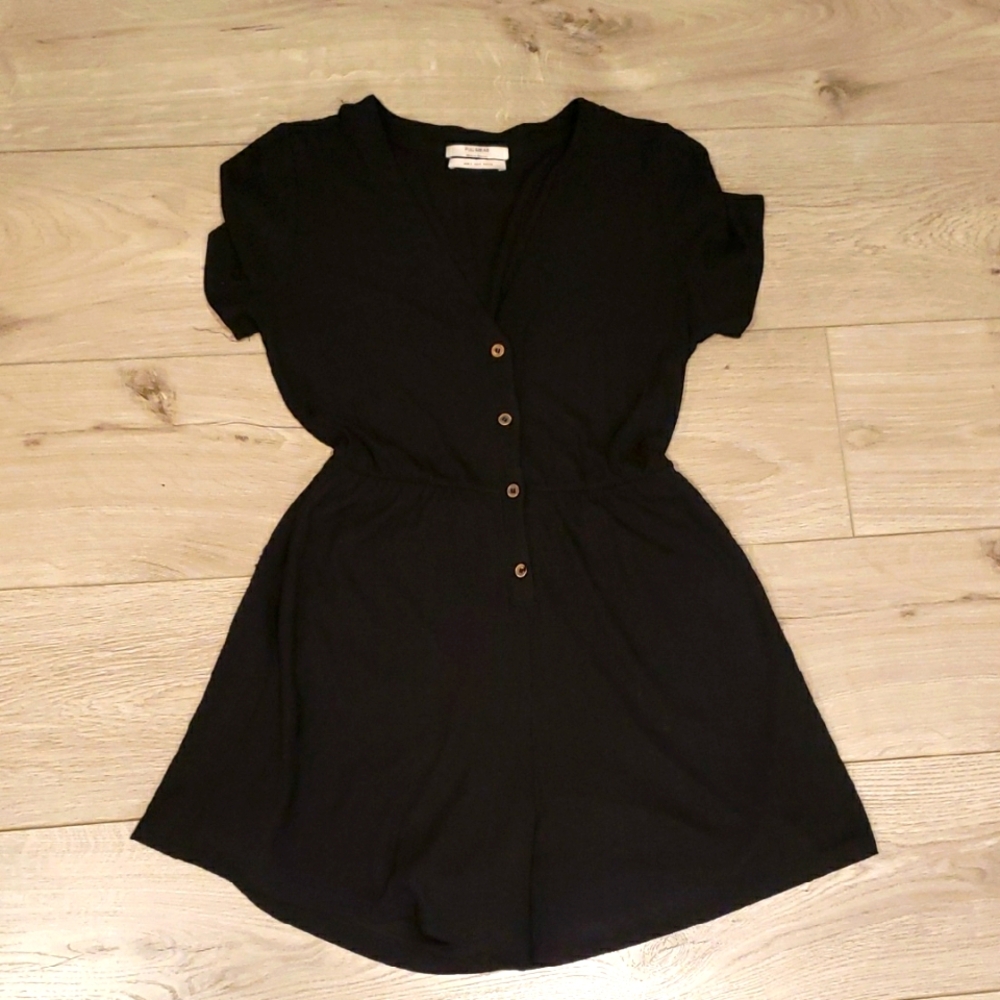 Black Button-Up Romper